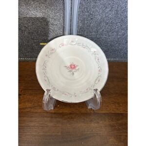 Vintage‎ Royal Swirl Fine China Japan Pink Rose Saucer 6"
